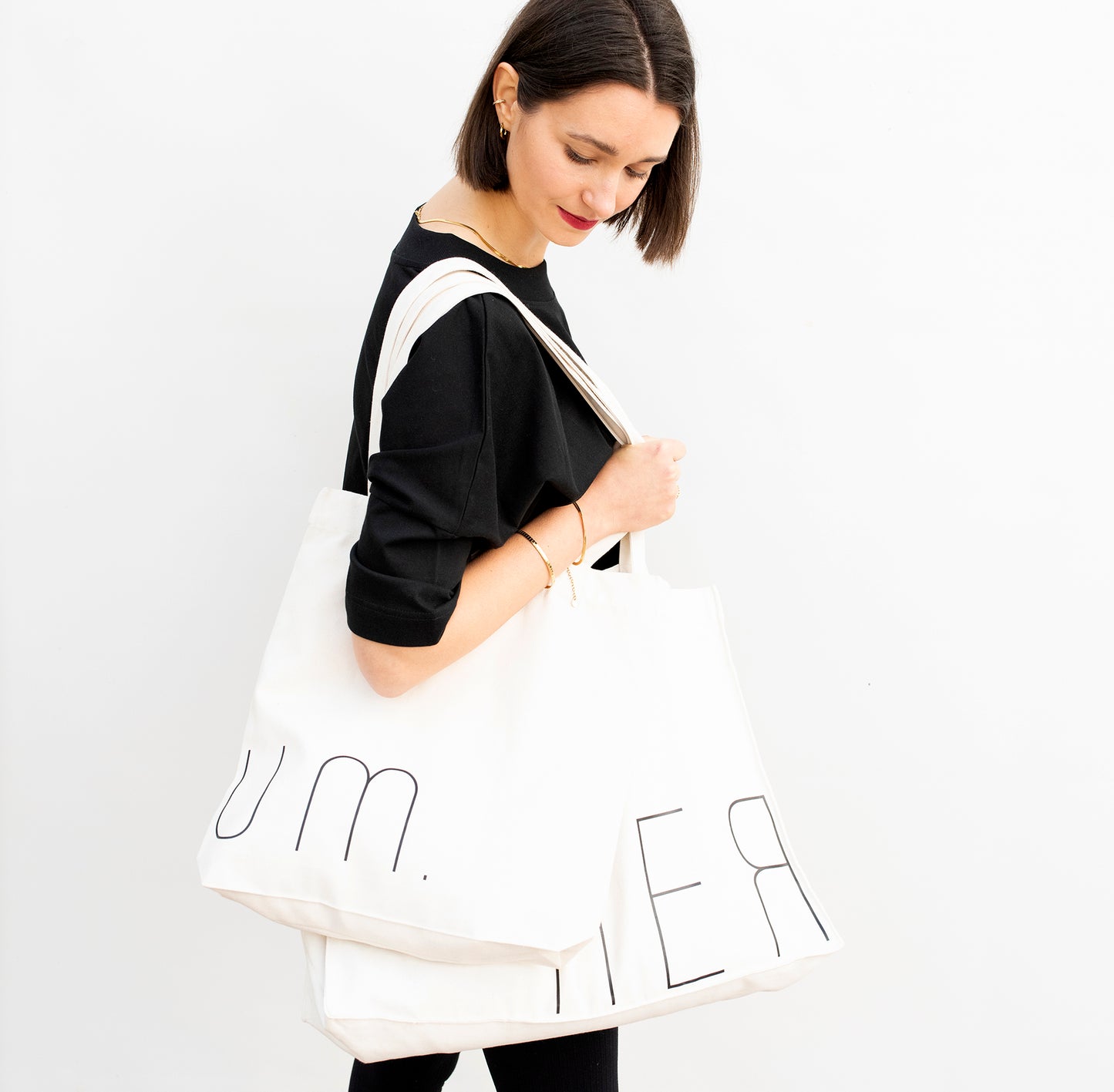 Tote Bag Natural Raw mit umlaufendem Logo Print