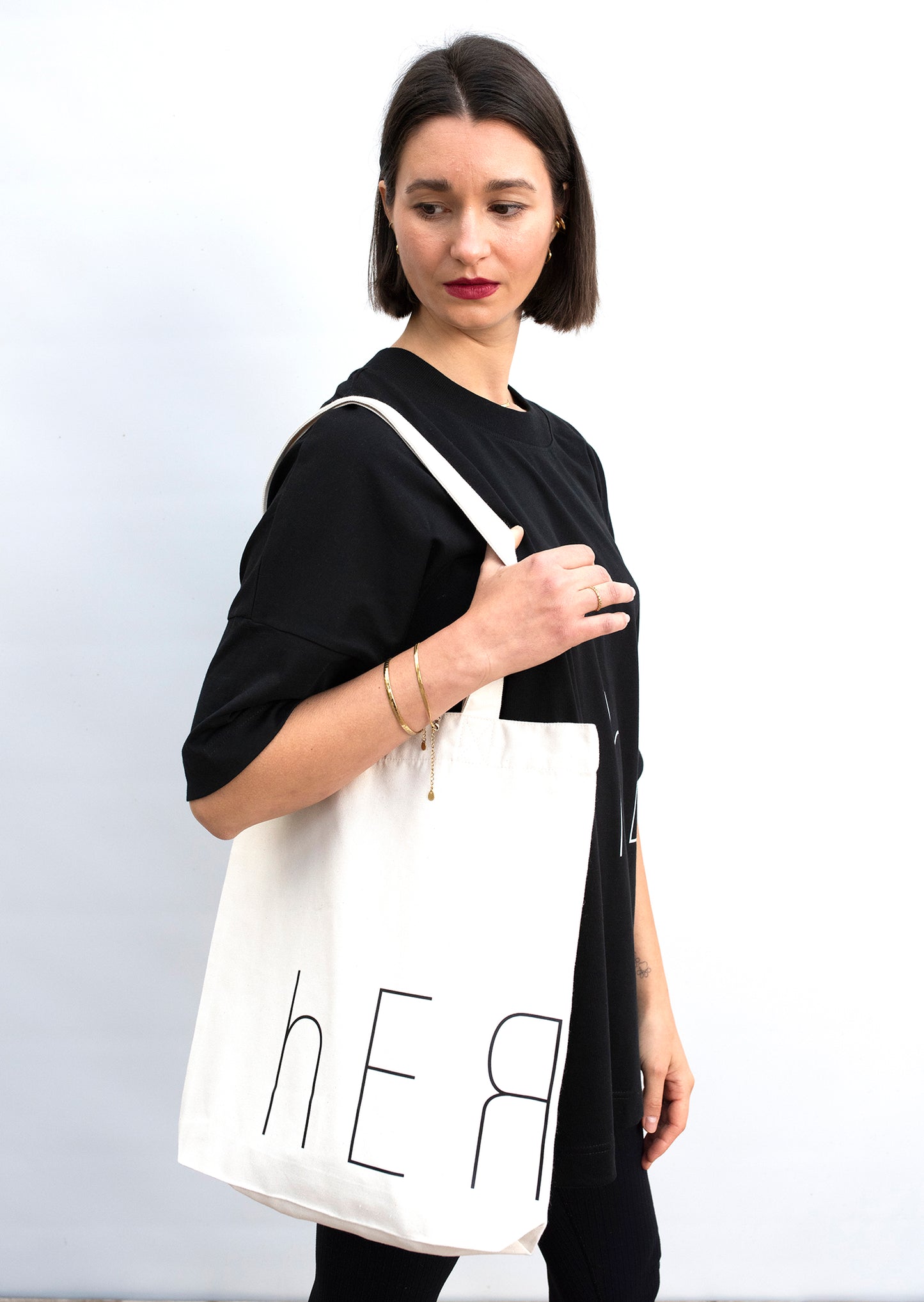 Tote Bag Natural Raw mit Logo Print